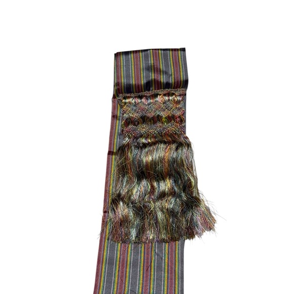 Mexican Shawl, Mexican Pashmina, Striped Shawl, Handcrafted Shawl, Rebozo - Picture 4 of 16